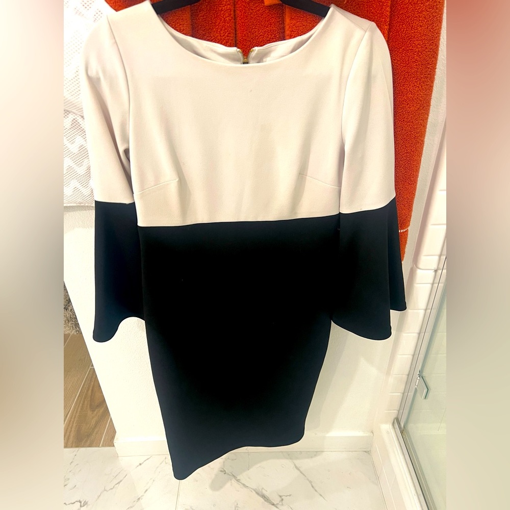 Black and white work dress